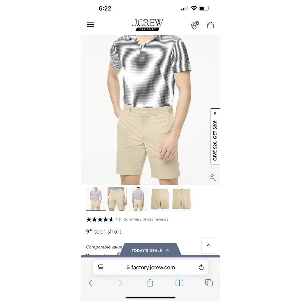 J. Crew Men’s Khaki Beige Casual Shorts